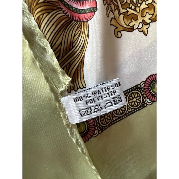 Vintage Baroque Green Traditional Print Polyester Scarf - Picture 5 of 6